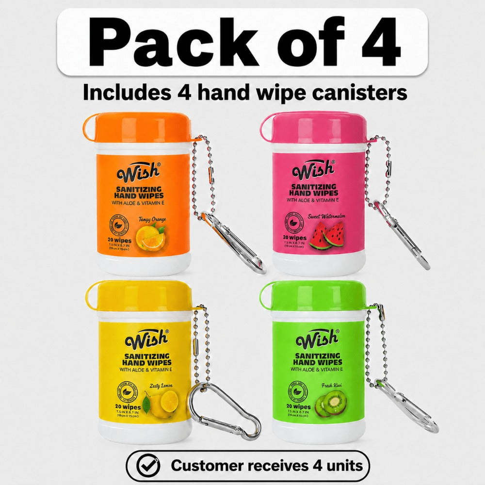 Disposable Hand Wipes Assorted Packs - Portable Travel Size Hand Cleaning Wipes for Everyday Use | Compact Scented Wipes for Purse, Bag, Office, Home & Outdoor | Available in 1, 2, 3, 4, 6 & 8 Packs