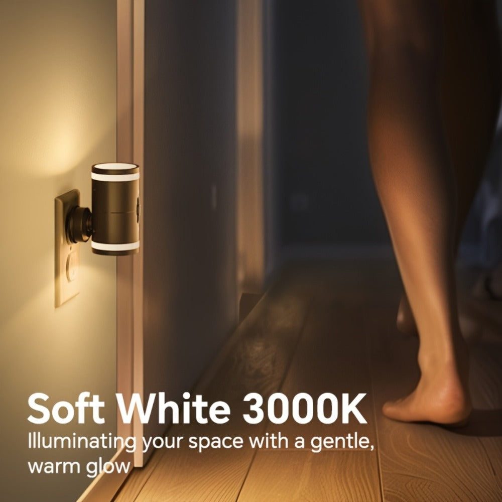 LED Night Light Plug In Dusk to Dawn Sensor ¨C 5-120LM Adjustable Brightness, 3 Color Temperatures, Modern Plug-In Night Lights for Hallway, Bedroom, Staircase, Bathroom & Toddler Room, 2 or 4 Pack