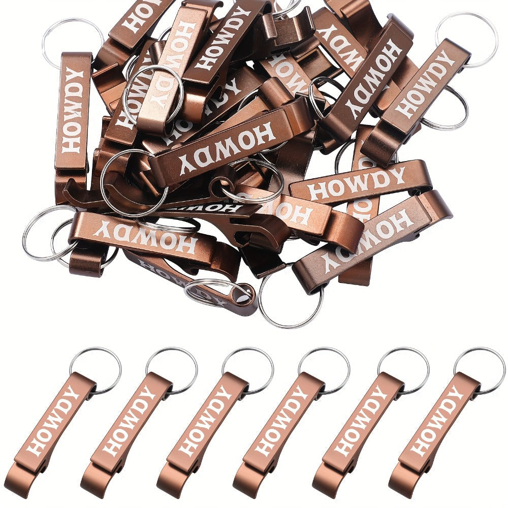 Cowboy Bottle Opener Party Favors 30pcs Bulk - Western Cowgirl Metal Keychain Opener Brown Wild West Rodeo Wedding Bridal Shower Souvenirs Gifts for Guests