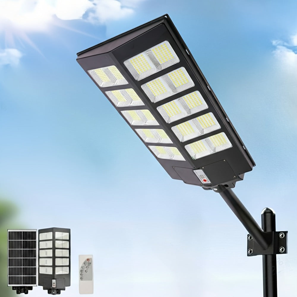 Solar Street Lights Outdoor 800 LED IP54 Waterproof with Motion Sensor ¨C 6500K Dusk to Dawn Flood Light, Remote Control, Adjustable Brightness & Timer for Parking Lot Yard Garage Driveway Rural Area
