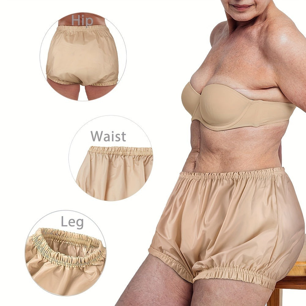Adult Diaper Cover Waterproof Reusable Incontinence Pants ¨C Noiseless Soft Nylon Pull-On Leak Protection Underwear for Day & Night, Sizes S-4XL
