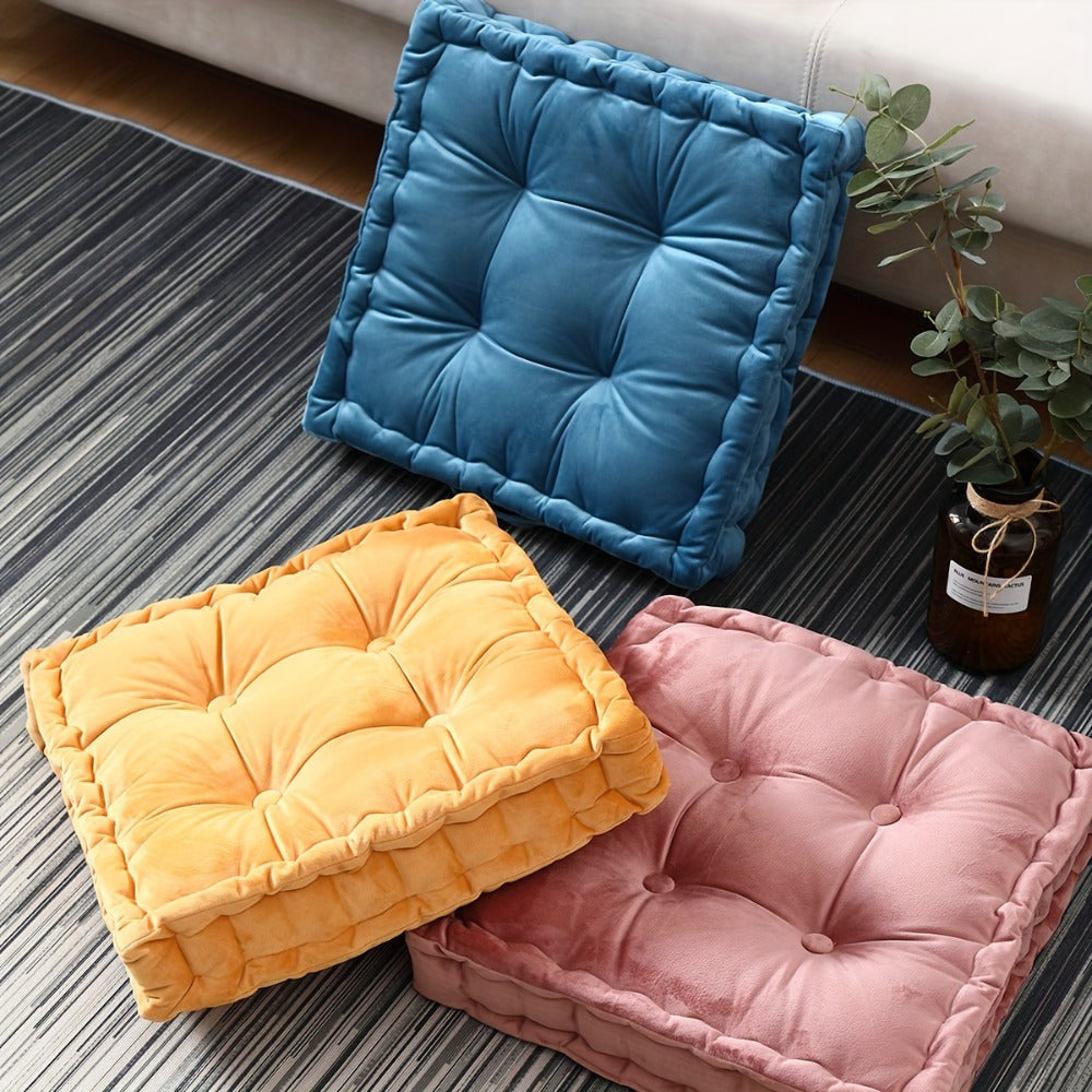 Square Flannel Floor Cushion Thickened Futon Meditation Mat Chair Seat Pad Bay Window Pillow All Season Indoor Sitting Cushion Zafu Yoga Mat