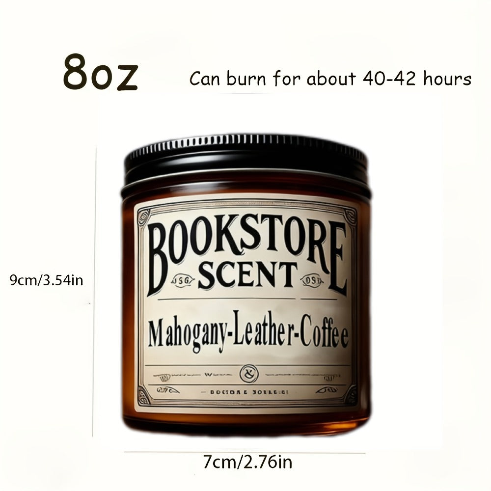 Scented Soy Candle Bookstore Aroma - Long Burning Book Lover Candle Gift for Home Decor, Relaxation, Mother's Day & Teacher Appreciation