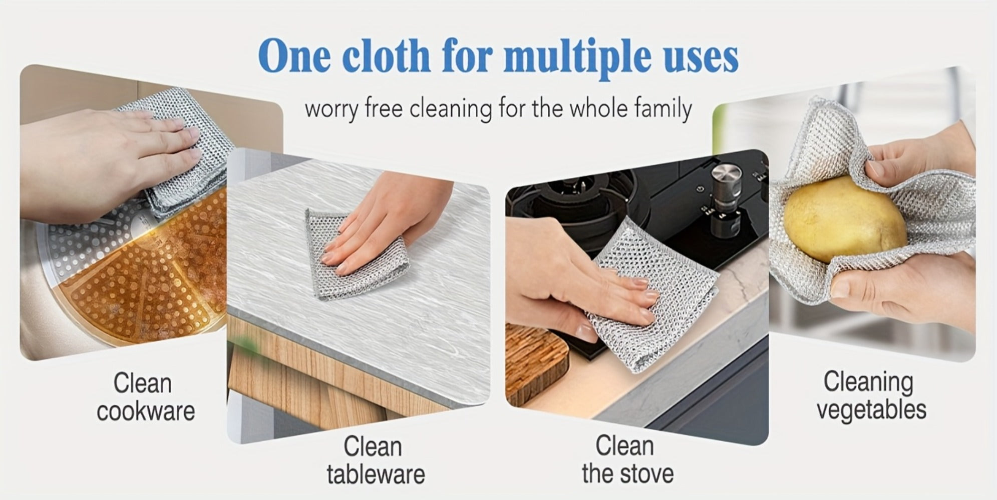 Stainless Steel Kitchen Scrubber Wire Cleaning Cloth Scratch Resistant Reusable Dish Scrubber for Pots Pans Dishes Glass Cookware 50 Pack 100 Pack