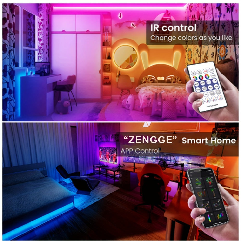 RGBIC Color Chasing LED Neon Rope Light with App & Remote Control, Music Sync, DIY Design, Multi-Color Including White, USB Powered, for Bedroom, Gaming Room, Christmas, Indoor & Outdoor Decoration