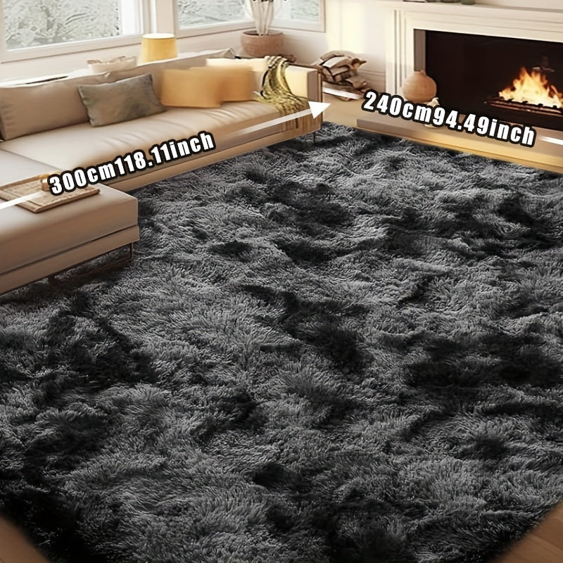 Fluffy Rug Plush Soft Indoor Carpet Non-Slip for Living Room Bedroom Hallway Runner Nursery Kids Play Area ¡ª Tie Dye & Solid Colors Multiple Sizes
