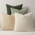 Boho Throw Pillow Covers 4 Pack Velvet Woven Cushion Covers Double-Sided Decorative Pillowcases for Sofa Couch Bed Chair 20x20 Inch Machine Washable