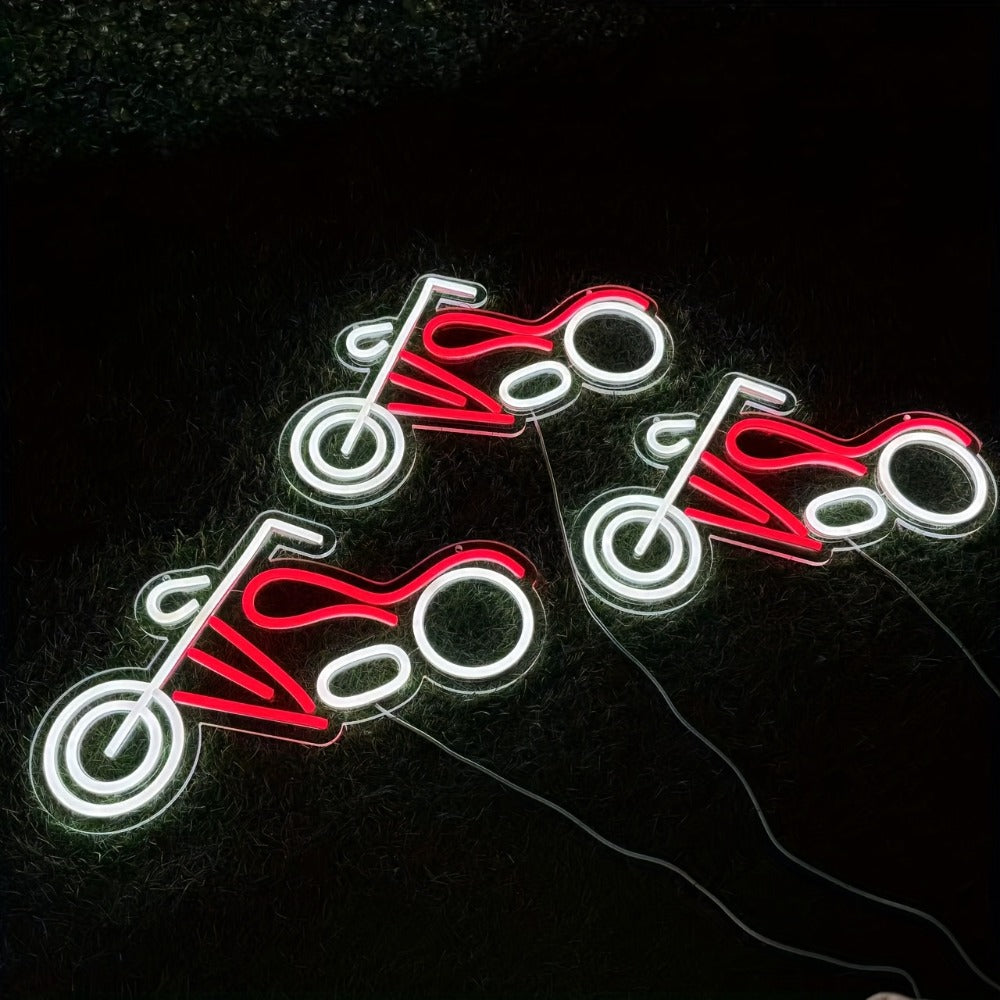 Motorcycle Neon Sign LED Wall Light USB Dimmable, Garage Decor Neon Light for Man Cave Car Room Repair Shop Workshop, Wall Mounted Logo Decoration Light 16.1¡± x 8.6¡±