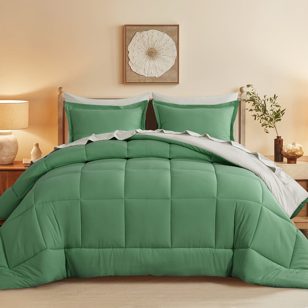 7 Piece Comforter Set Luxury Soft Fluffy Bedding All Season Bed in a Bag with Comforter Fitted Sheet Flat Sheet Pillowcases Hypoallergenic Breathable Easy Care Queen King Twin XL Full