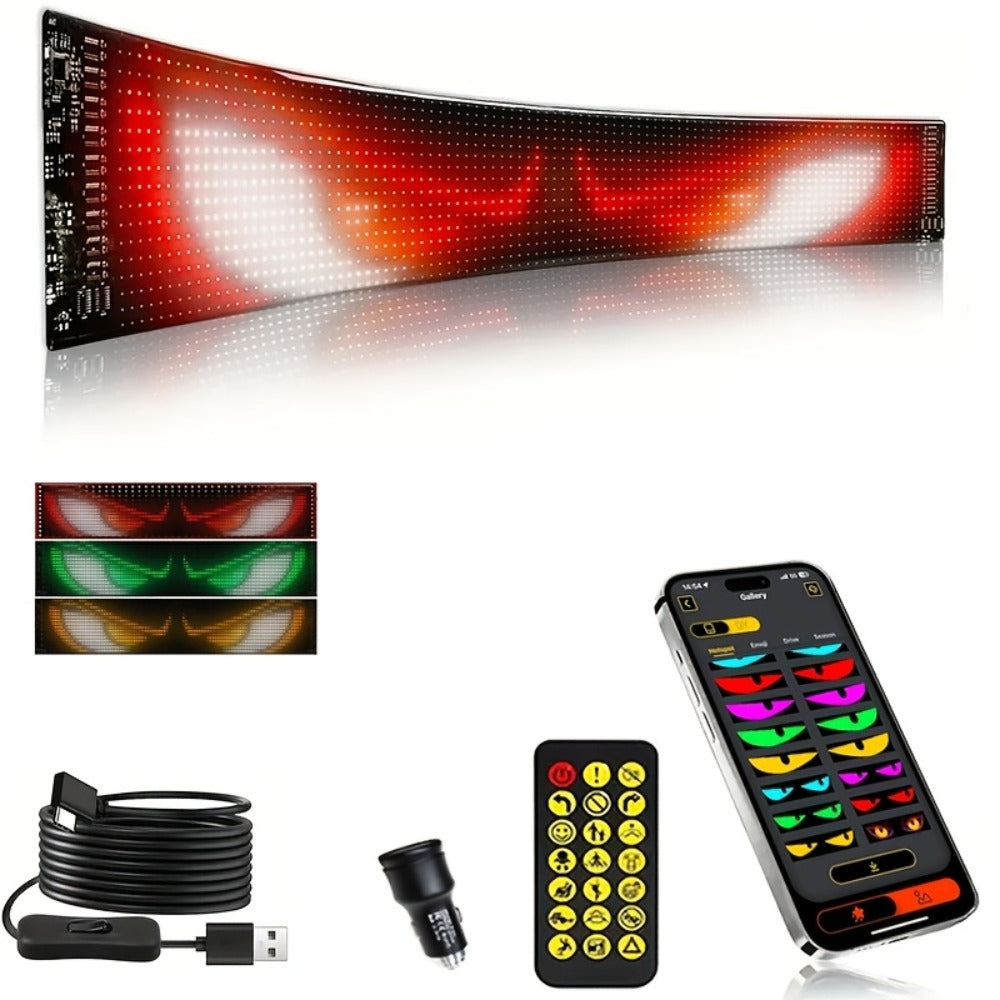 Flexible LED Display Screen Programmable Text & Animation, App & Remote Control, High-Definition RGB Matrix Panel for Any Curved Surface, Unique Gift for Friends & Family, Home Office Party Decoration