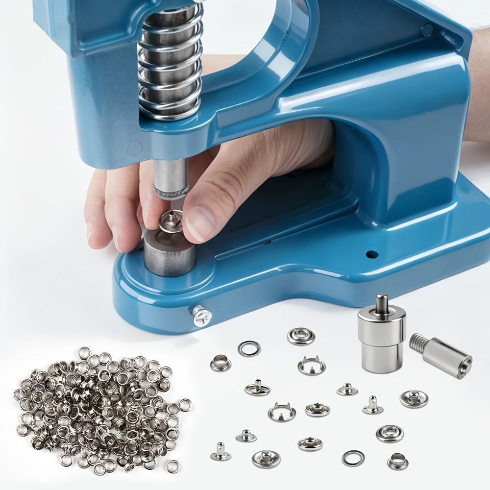 Grommet Machine Kit Heavy Duty Eyelet Punch Tool Set ¨C 3 Setting Dies 3 Punching Dies 6mm 10mm 12mm Hand Press with 3000 Silver & Gold Grommets for Fabric Leather Canvas Tarp Crafts