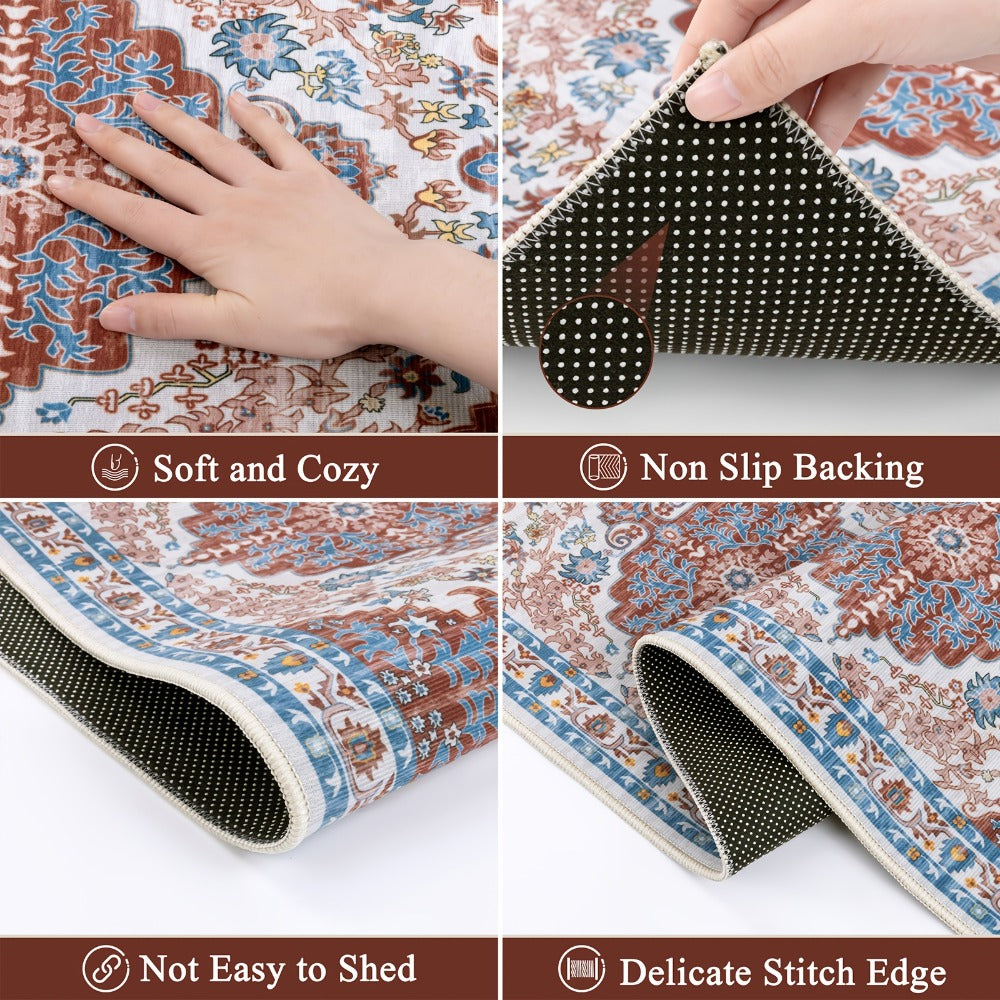 Anti Fatigue Kitchen Mat Set of 2 Non-Slip Cushioned Kitchen Rugs Boho Distressed Runner for Sink Laundry Office Standing Mat