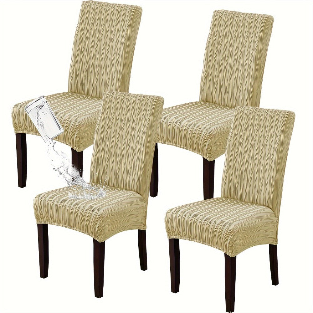 Dining Chair Covers Stretch Slipcovers Set of 4 or 6, Stain Resistant Removable Washable Chair Protector for Home Kitchen Restaurant Wedding, Spandex Jacquard Fabric, 7 Colors Available