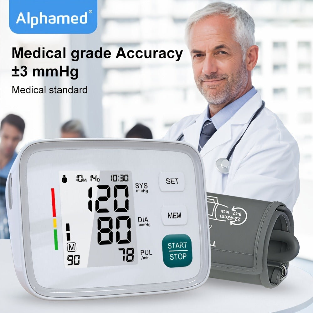 Blood Pressure Monitor Upper Arm - ALPHAMED U80E Automatic Digital Sphygmomanometer with Adjustable Cuff 8.7-17 Inch, 2¡Á90 Group Memory, Large Display for Home Use, Battery Operated