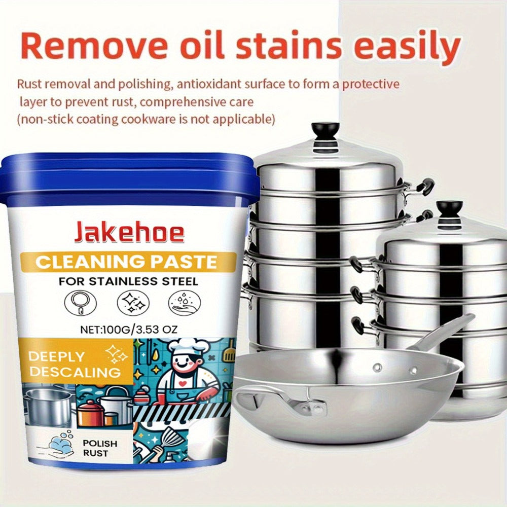 Cookware Bottom Cleaner Paste - Black Burn Stain Remover for Pots & Pans, Stainless Steel Cleaning Scrub with Sodium Chloride