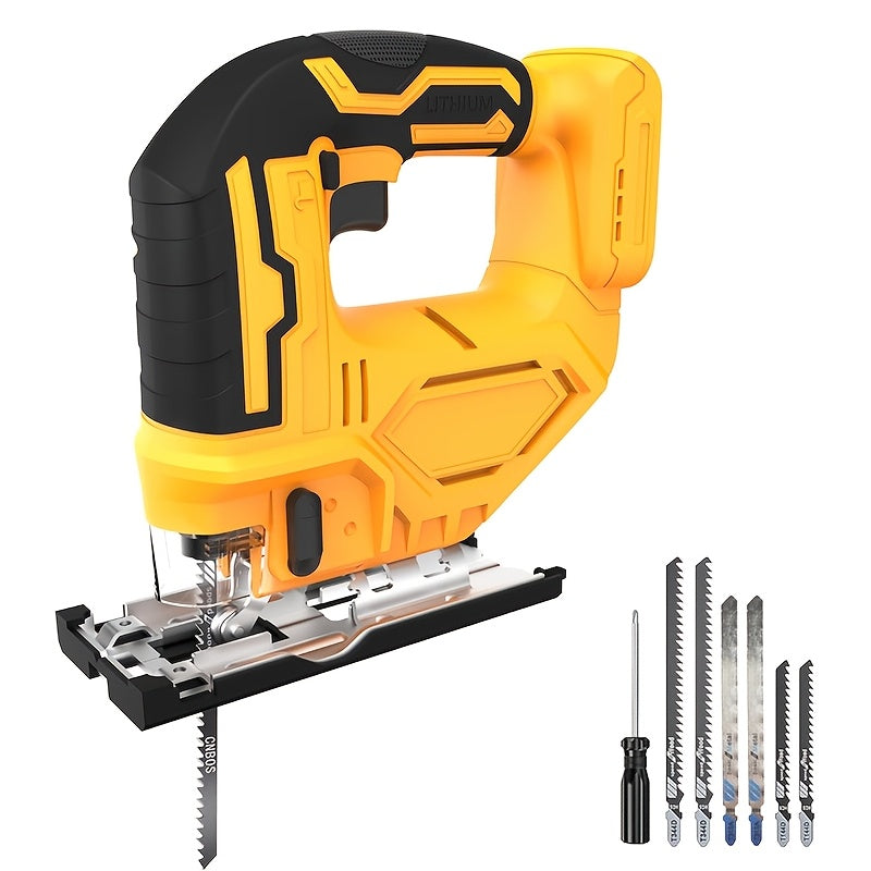 Cordless Jigsaw Compatible with Dewalt 20V Battery ¨C LED Work Light, 0¡ã-45¡ã Bevel, 3 Orbital Settings for Straight Curved & Circular Cuts