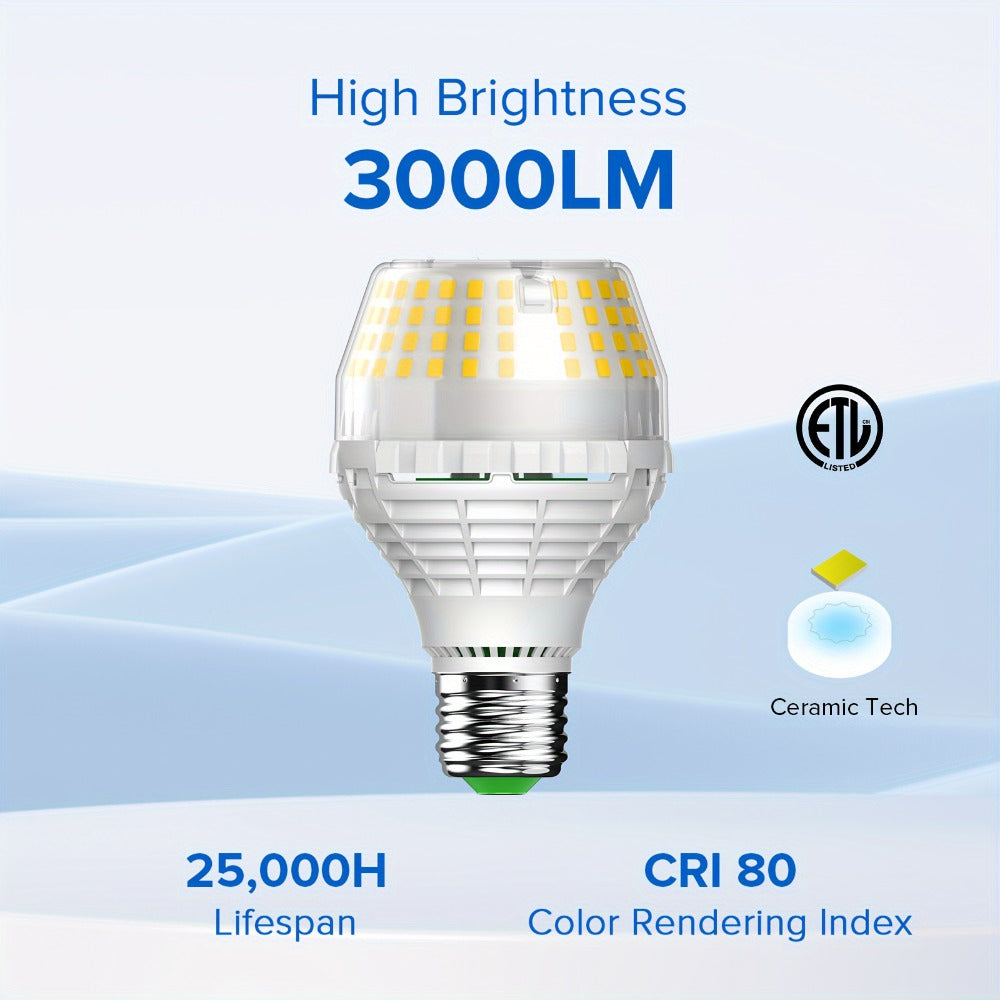 A19 LED Light Bulb 20W 3000 Lumens 250W Equivalent High Brightness Non-Dimmable ¨C E26 Base 270 Degree Beam Angle 25000H Lifespan, 5000K Daylight & 3000K Warm White for Home Office Indoor Lighting