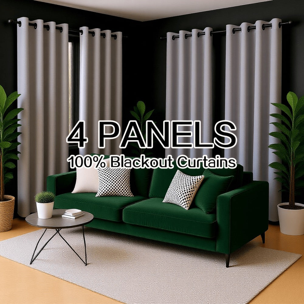 Blackout Curtains 4 Panels 100% Light Blocking Thermal Insulated Noise Reducing Grommet Window Curtains for Bedroom Living Room Balcony Multiple Sizes