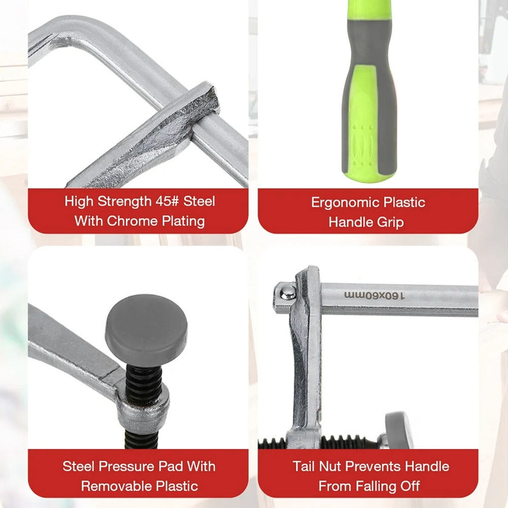 Track Saw Clamps 2pcs, Quick Adjust MFT Table Rail Clamps with Soft-Grip Handle, Compatible with Festool Track Saw Rail System, Woodworking Hold-Down Clamp for 19mm & 20mm MFT Holes