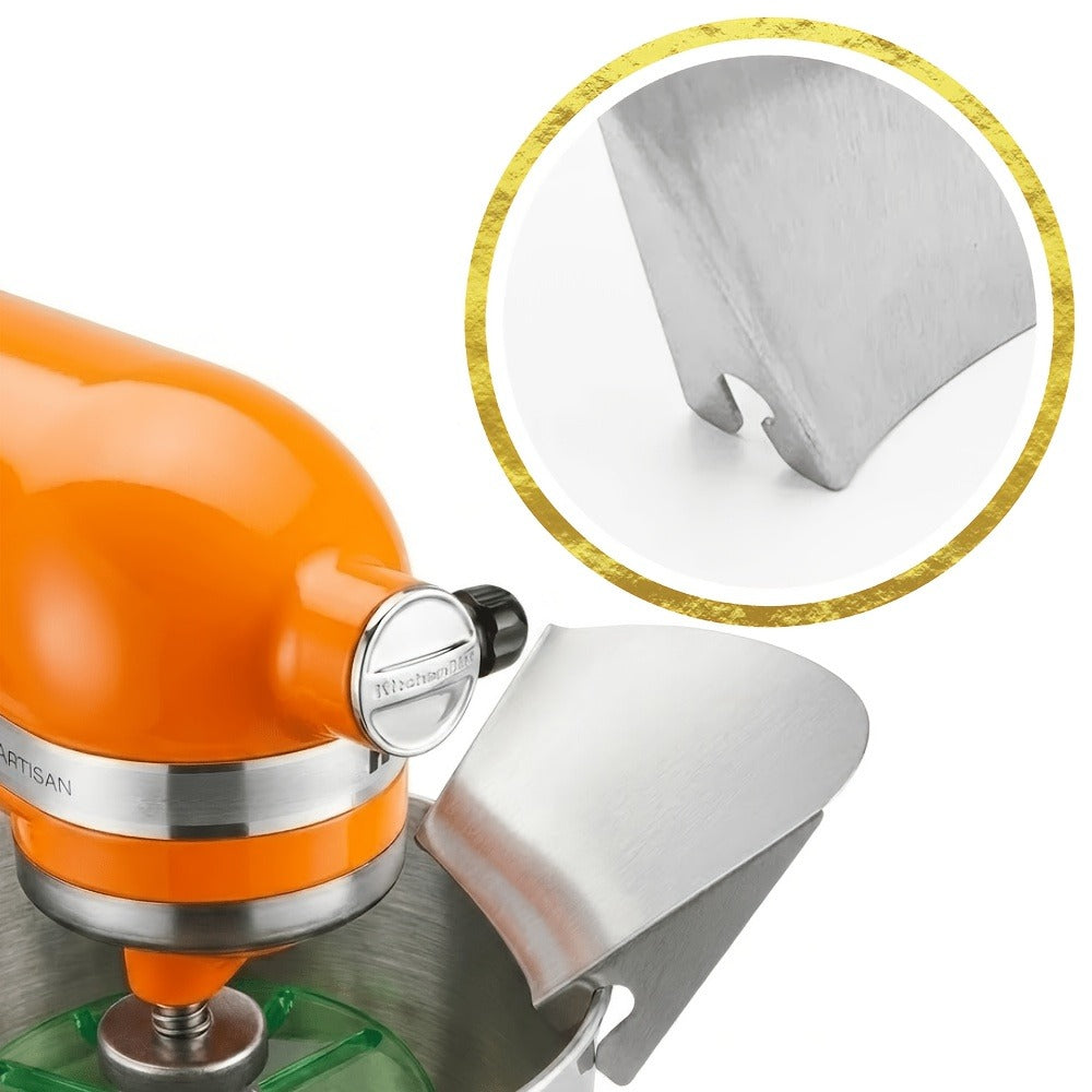 KitchenAid Pouring Chute Stainless Steel Stand Mixer Attachment - Universal Funnel Shield for Tilt-Head & Bowl-Lift 4.5-8 Qt, Anti-Splash Flour Dust Guard, Dishwasher Safe, Gift Box Included