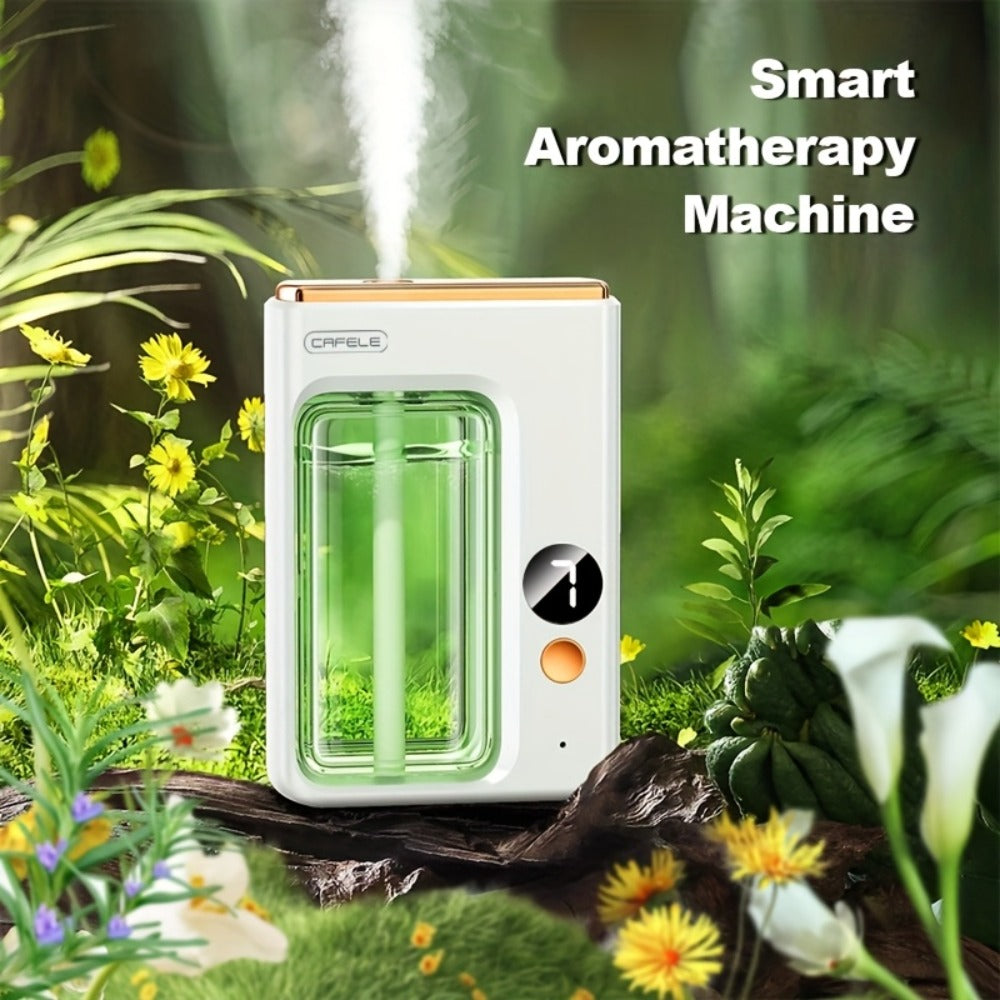 Aroma Diffuser & Humidifier 2-in-1 ¨C USB Powered, 7-Level Mist, Odor Eliminator, Includes Essential Oil (Shangri-La or Encounter), Compact Air Moisturizer & Fragrance Diffuser for Home, Office & Bedroom