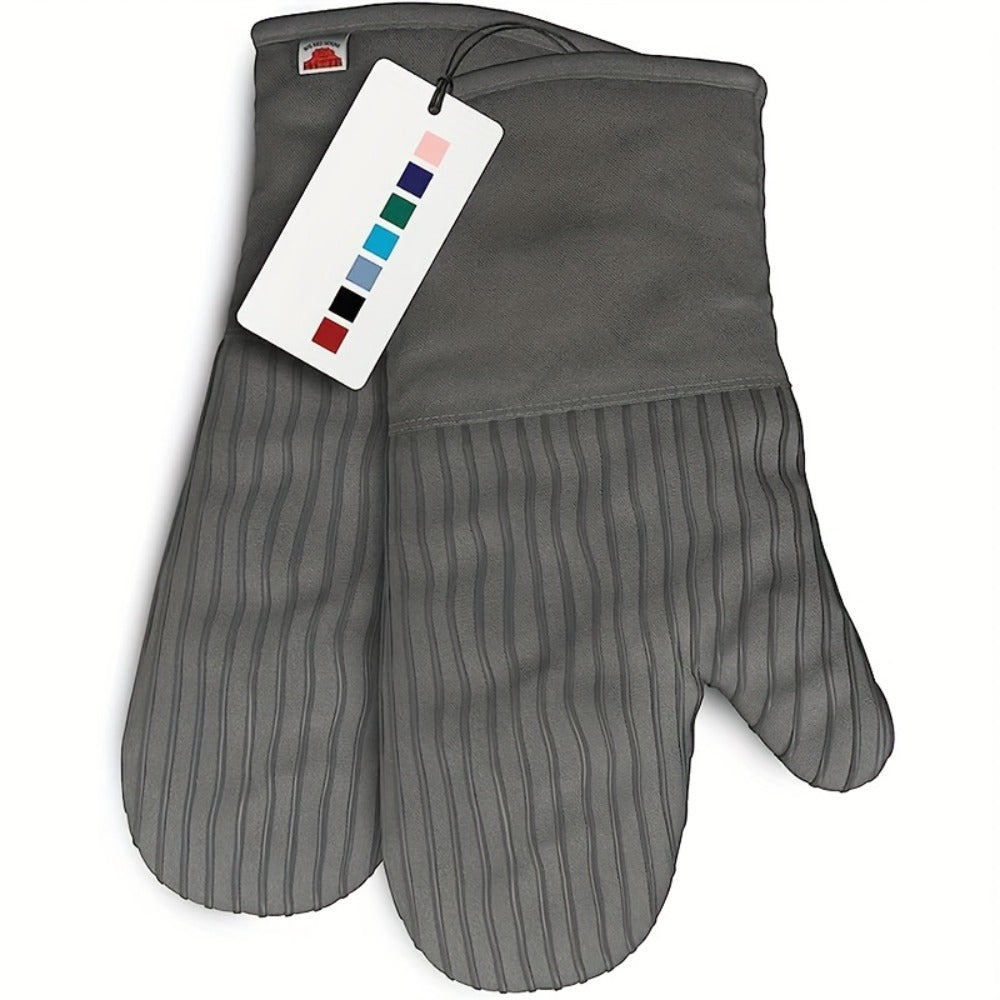 Oven Mitts and Pot Holders Set 6 Piece Heat Resistant Kitchen Gloves Non-Slip Cooking Mitts with Potholder