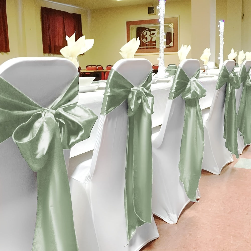 100pcs Satin Chair Sashes Bows for Wedding Banquet Party Event Decoration ¨C 13 Colors, 18¡Á275cm