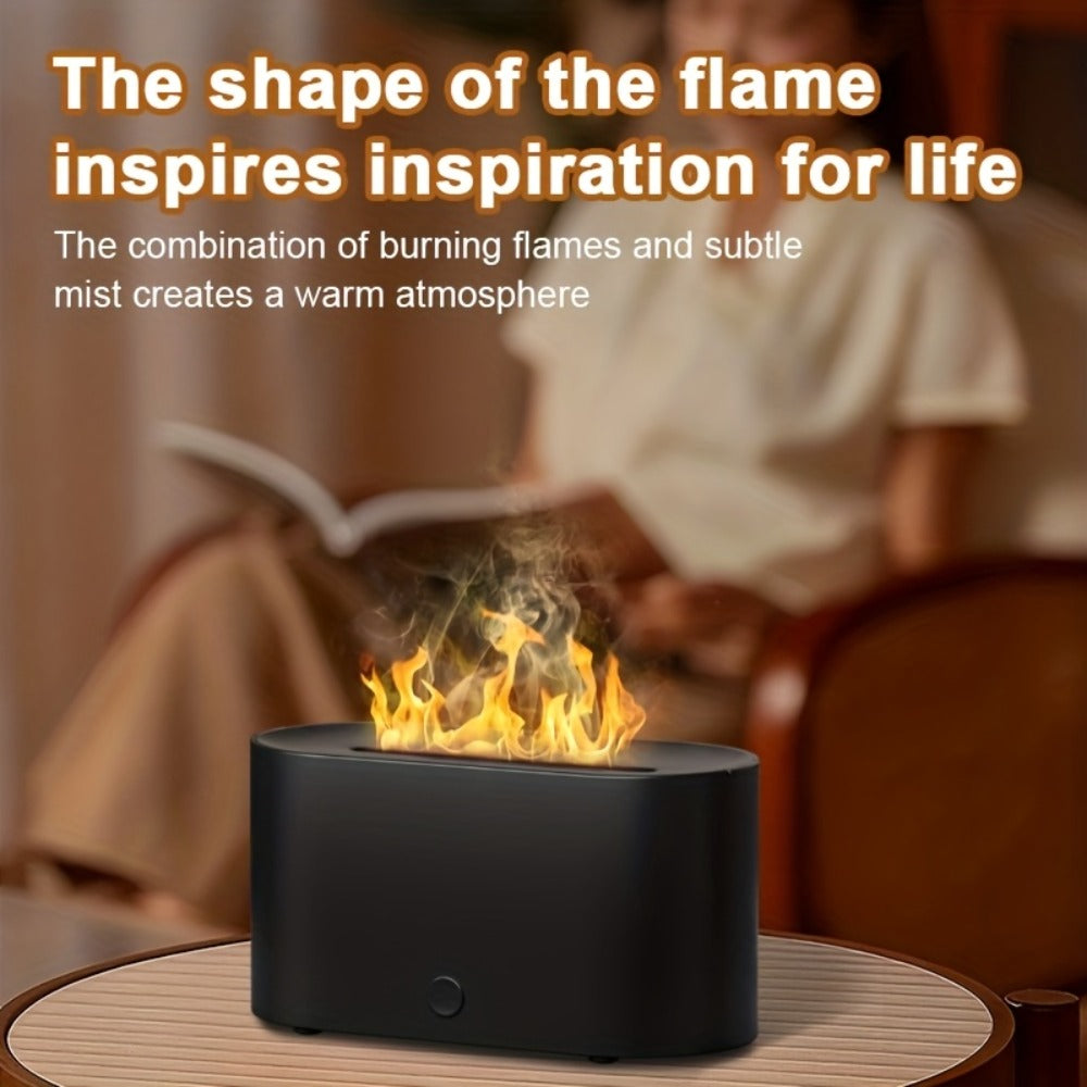 Flame Humidifier USB Mini - 7-Color Flame Atmosphere Light, Aromatherapy & Humidification 2-in-1, 3-Gear Mist Adjustable, Top Fill Design, Romantic Bedroom Decor Night Light, Christmas Gift