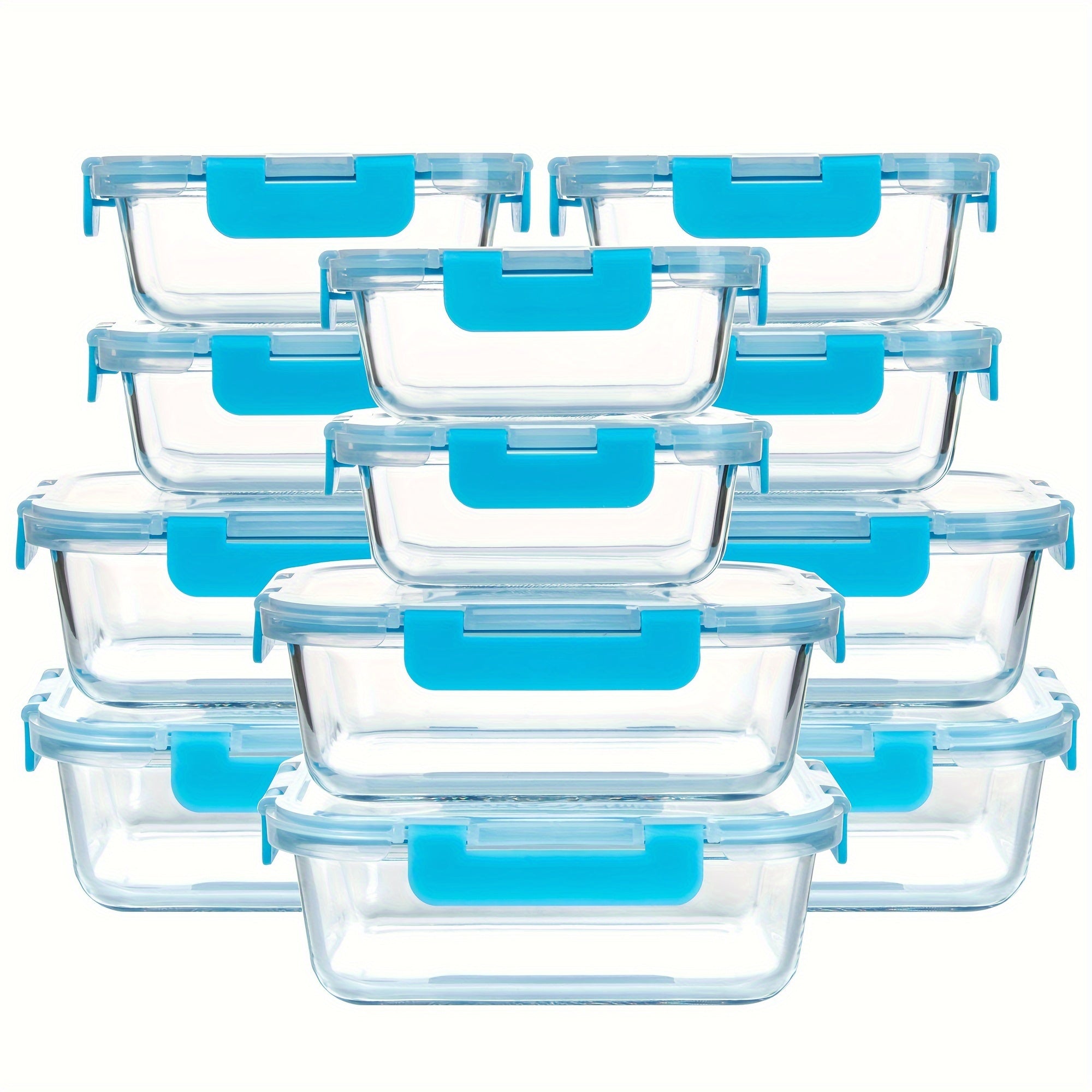 Glass Food Storage Containers with Airtight Lids - Borosilicate Glass Meal Prep Containers Set, Microwave Dishwasher Freezer Safe, BPA Free, Leak Proof Lunch Containers for Kitchen