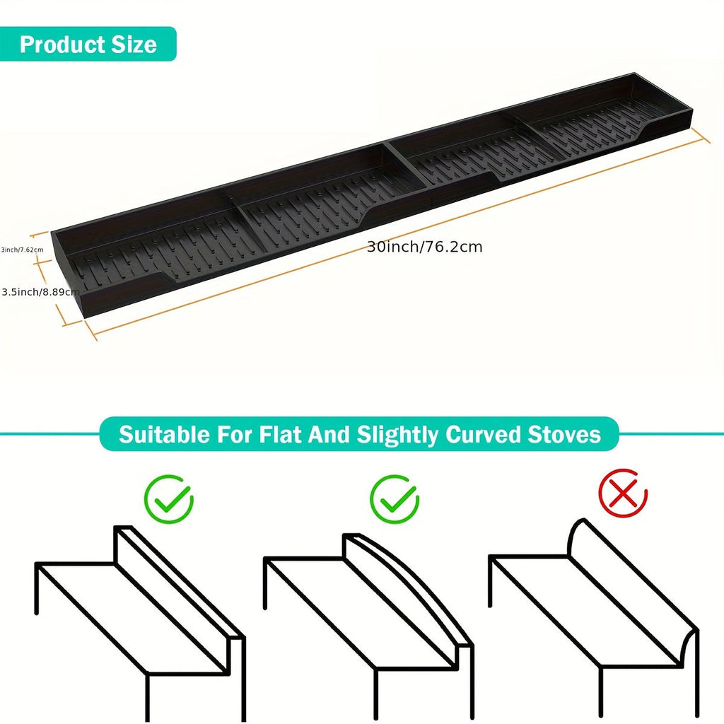Magnetic Silicone Stove Top Shelf Organizer ¨C 30 Inch Flexible Heat Resistant Spice Rack for Over Oven Kitchen Storage