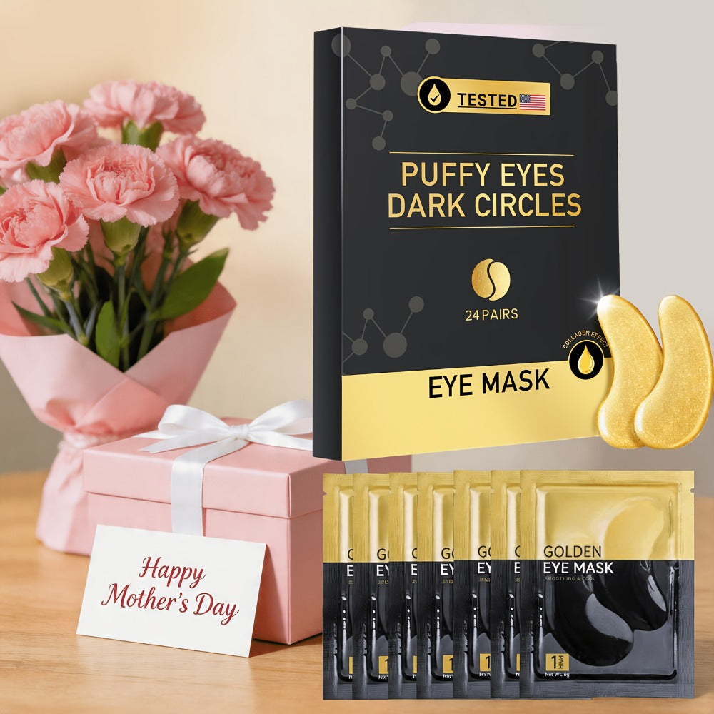 Under Eye Patches 24 Pairs Gold Collagen Eye Masks ¨C Reduces Dark Circles, Puffiness & Fine Lines, Hydrating Under Eye Mask for Rejuvenated, Youthful Skin