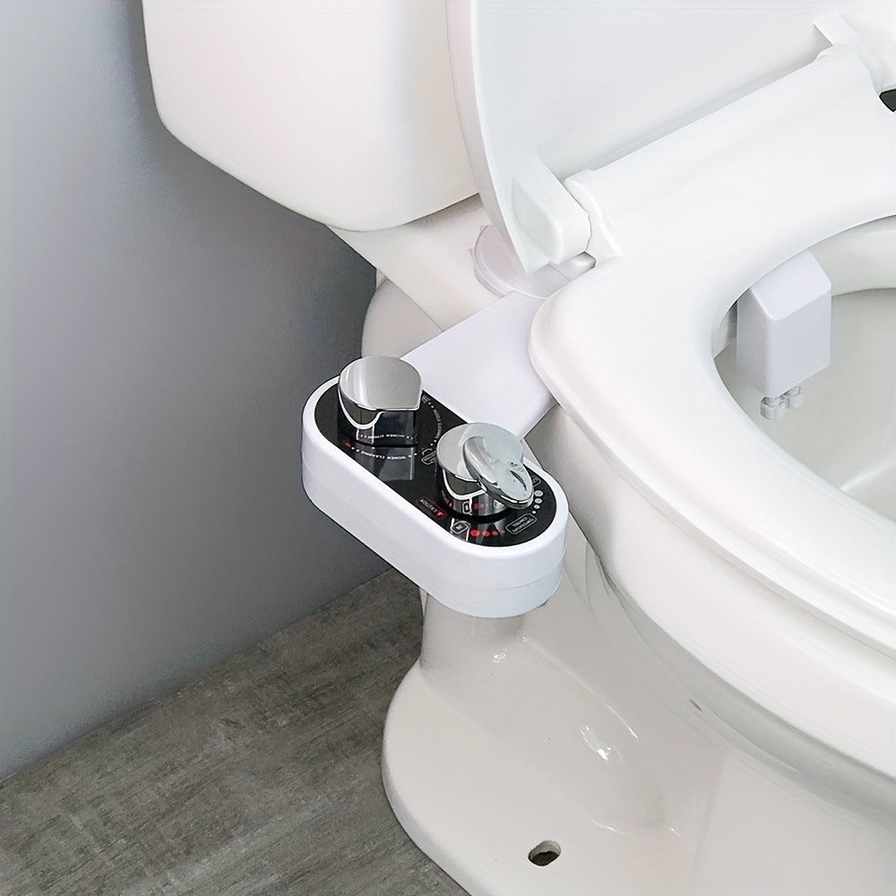 Bidet Attachment Hot and Cold Water ¨C Dual Nozzle Non-Electric Toilet Seat Bidet, Rear & Feminine Wash, Self-Cleaning Retractable Nozzle, Adjustable Warm Water Pressure, Easy Install