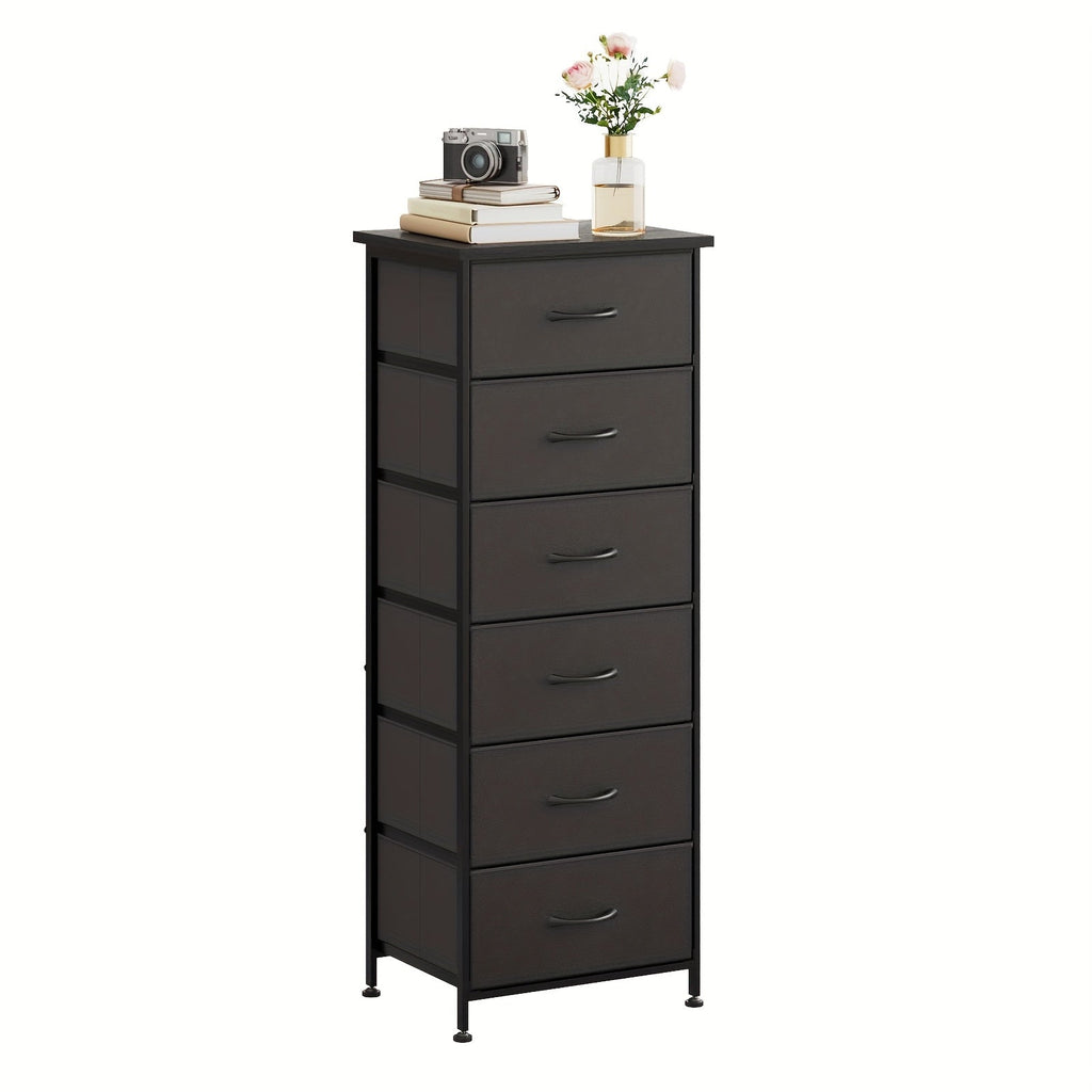 Tall Dresser with Fabric Drawers Storage Organizer 41-47 Inch 6 Drawer Chest for Bedroom Closet Entryway Clothing Storage 6 Colors
