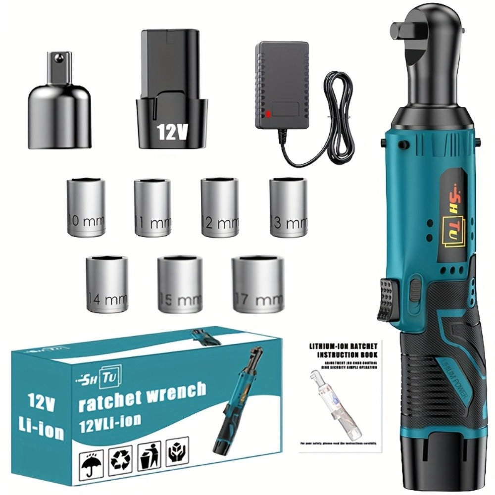 12V Brushless Electric Ratchet Wrench Set with Battery & Quick Charger ¨C Wireless Car Repair Tool Kit for Home & Auto, Holiday Gift for Men