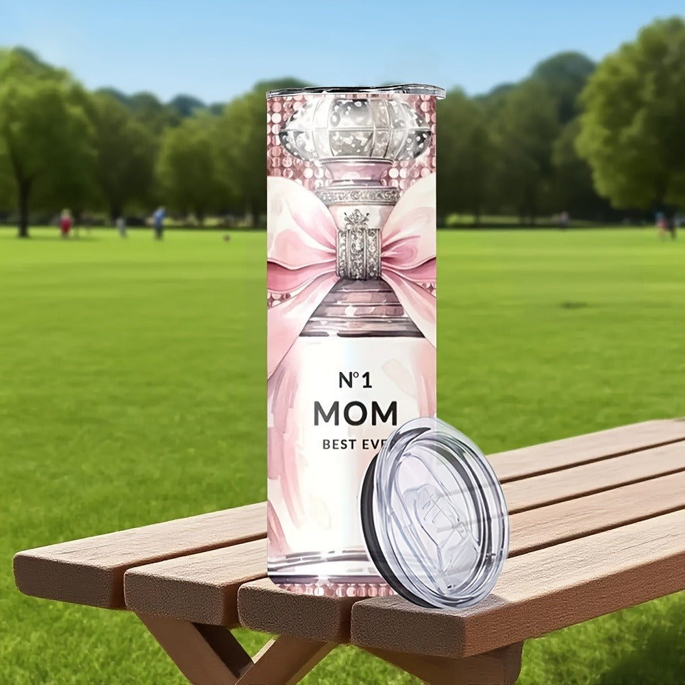 Insulated Tumbler 20oz Mom's Best Ever Design | 304 Stainless Steel Travel Cup with Lid & Straw for Hot & Cold Drinks ¨C Cute Gift for Mom, Women, Birthday, Mother's Day & Christmas