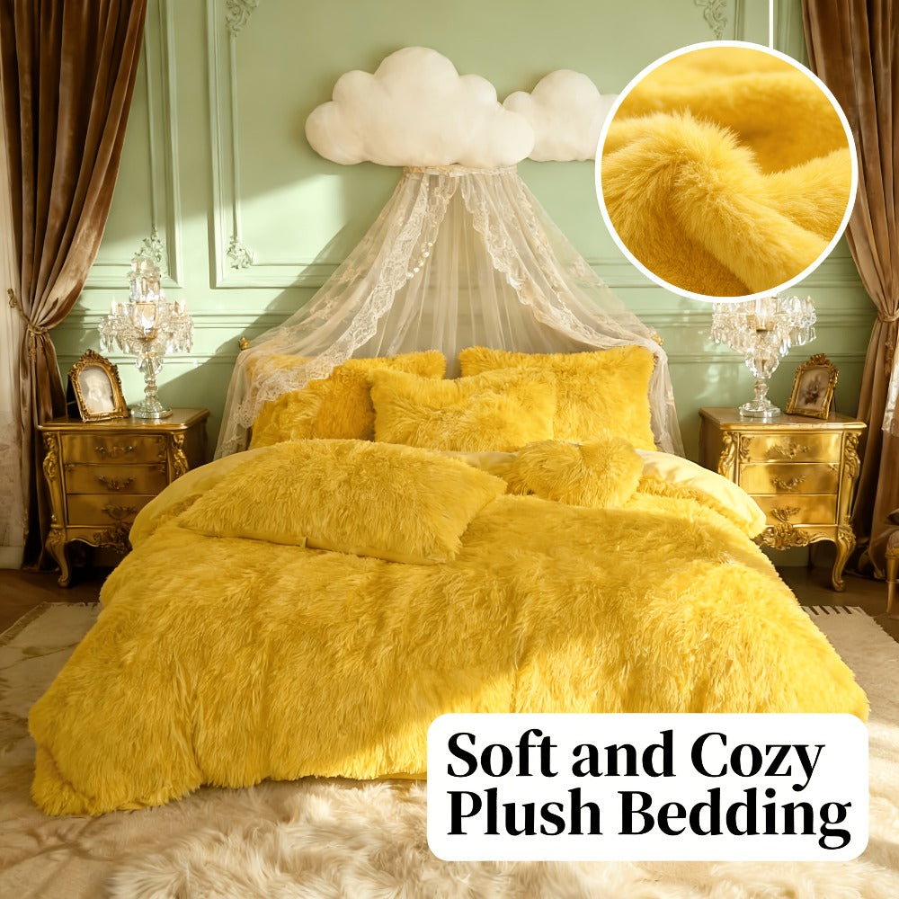 Velvet Duvet Cover Set Fluffy Plush Bedding Minimalist Solid Color, Carved Velvet Quilt Cover with Pillow Shams, Soft Cozy Bedroom Essentials Twin Full Queen King, Black Beige Grey Pink Purple Blue Red Yellow