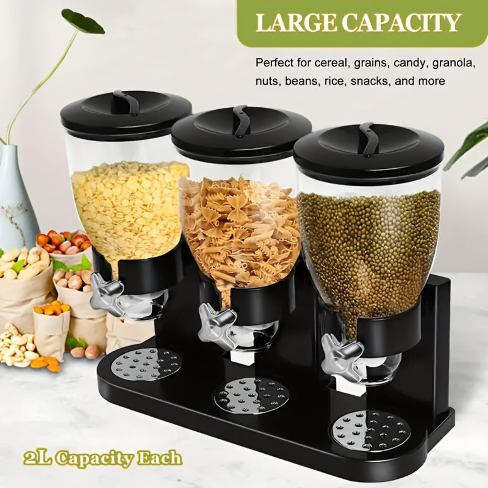 Dry Food Dispenser & Candy Organizer with Spoon Bowl Lid ¨C Countertop Snack Container for Pantry Kitchen 17.5 Oz