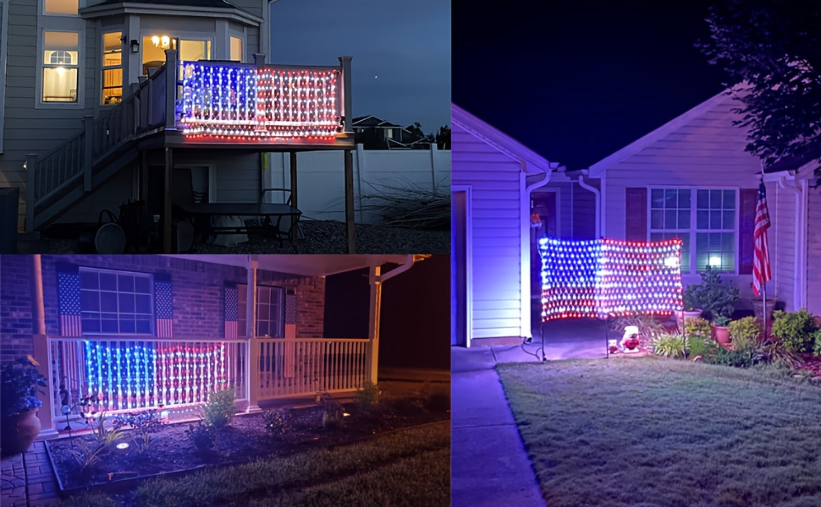American Flag LED Net Light 420 LEDs ¨C Patriotic String Lights for 4th of July, Memorial Day, Independence Day, Christmas & New Year, Indoor Outdoor Garden Yard Decor, Plug-In 6.6x3.3ft