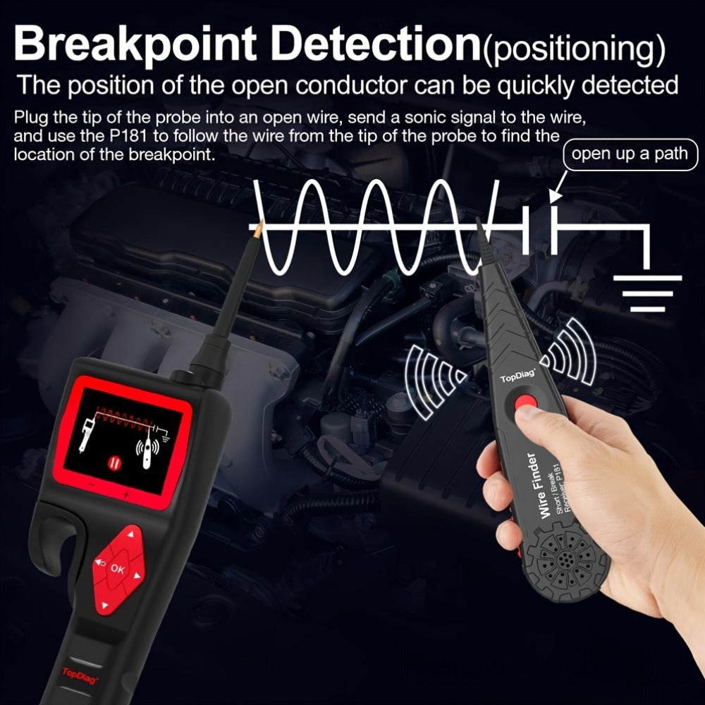 Automotive Circuit Tester Topdiag P200 Pro 9-30V Oscilloscope Multimeter Relay Fuel Injector Test 0-5V Power Supply Component Activation 20ft Cable Smart Voltage Resistance Diagnostic Tool