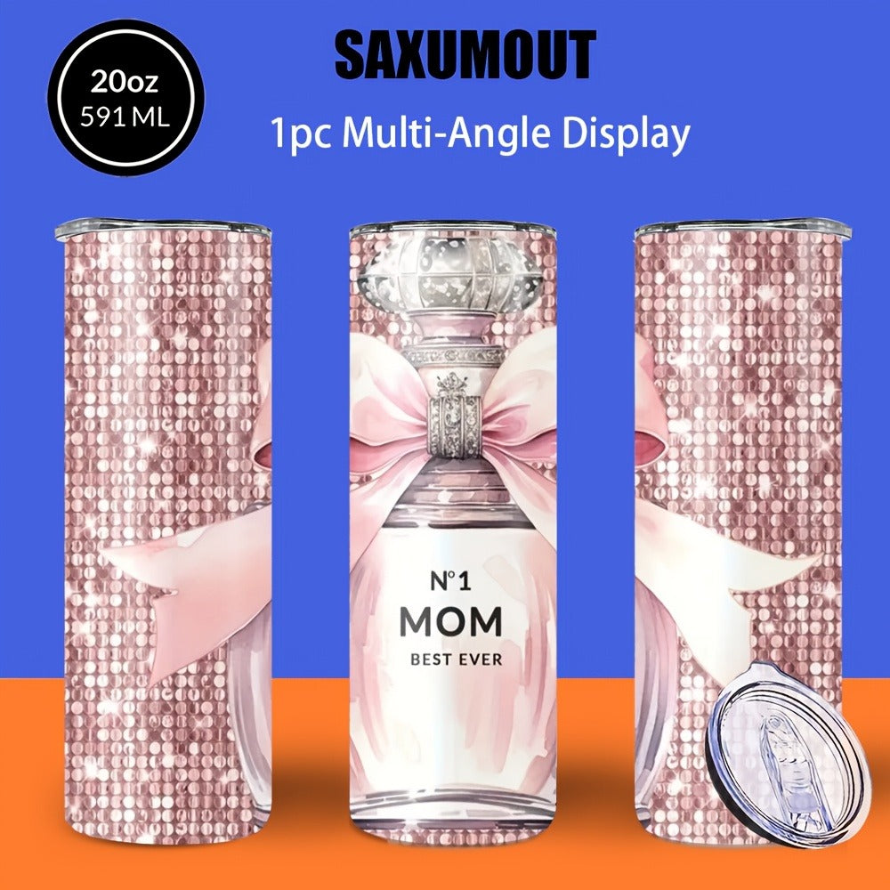Insulated Tumbler 20oz Mom's Best Ever Design | 304 Stainless Steel Travel Cup with Lid & Straw for Hot & Cold Drinks ¨C Cute Gift for Mom, Women, Birthday, Mother's Day & Christmas
