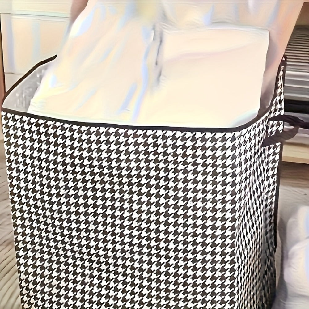 Oversized Storage Bin with Lid & Handles | Clothes Blanket Organizer Box, Dust-Proof Compartment Bucket, Under-Bed Travel Basket