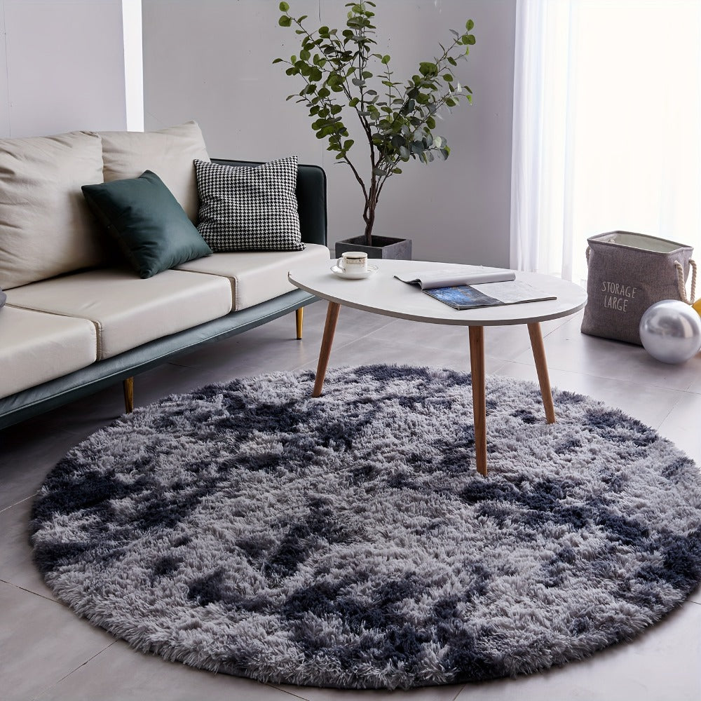 Round Shaggy Plush Rug ¨C Soft Fluffy Circular Carpet for Bedroom & Living Room, Easy Clean
