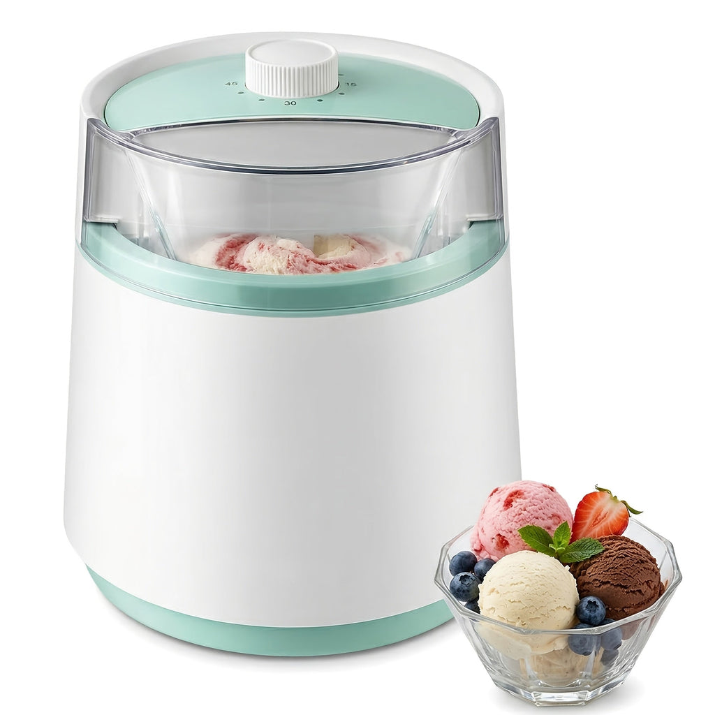 Ice Cream Maker 2 Liter Large Capacity Stainless Steel with LED Screen - Electric Ice Cream Machine for Home, Parties & Barbecues, Makes Frozen Yogurt & Fruit Smoothies, Easy to Clean, Great Gift