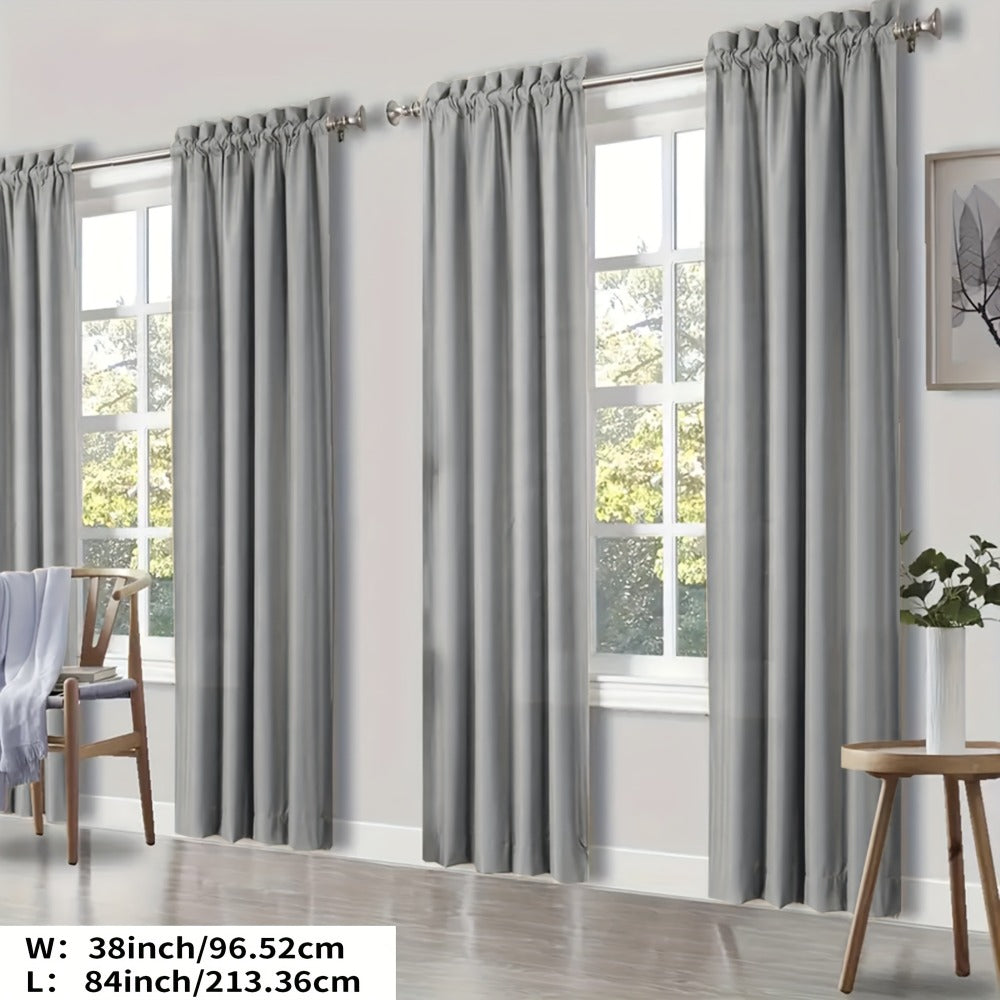 Blackout Curtains 4 Panels Thermal Insulated Room Darkening Drapes ¨C Rod Pocket, Energy Saving, Solid Color for Bedroom & Living Room, 7 Colors & Multiple Sizes
