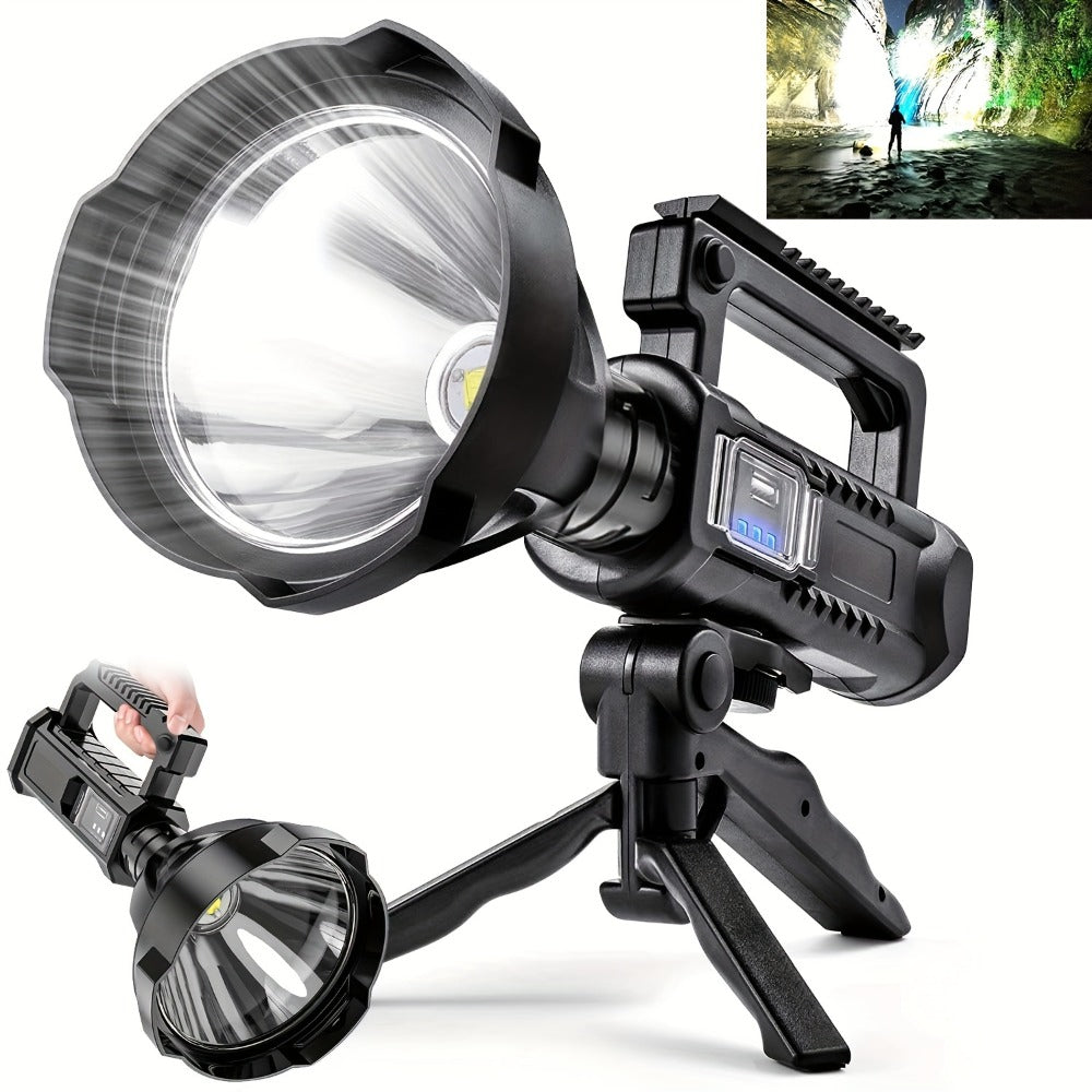 XHP90 High Power LED Flashlight USB Rechargeable Powerful Spotlight Searchlight ¨C 4 Modes, Camping Lantern Torch with Bracket for Fishing Camping Hiking Hunting Outdoor Adventure Patrol
