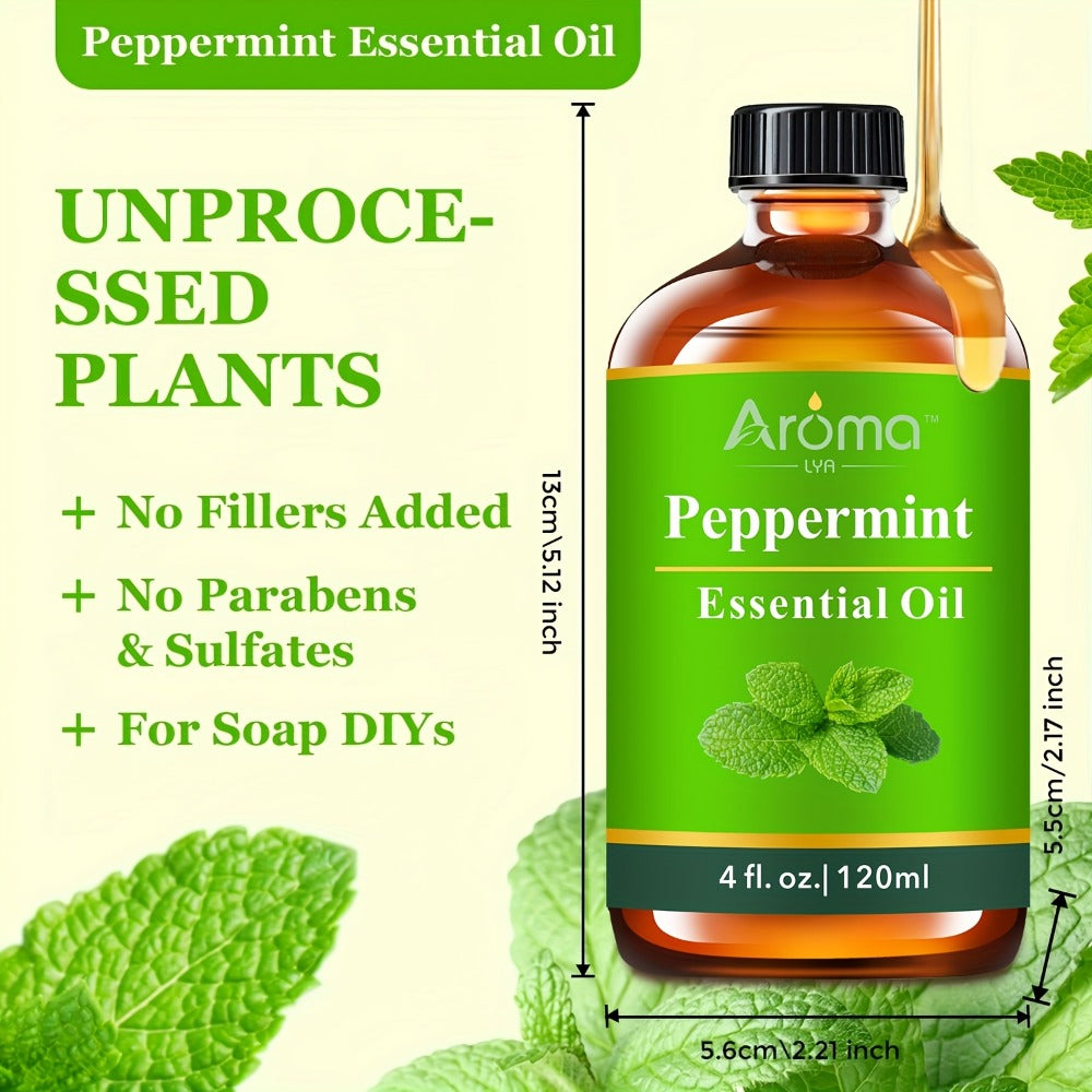Pure Essential Oils 4oz Lavender Tea Tree Eucalyptus Peppermint Lemon Frankincense Sweet Orange for Diffuser Humidifier Soap Candle Making Body Oil Aromatherapy