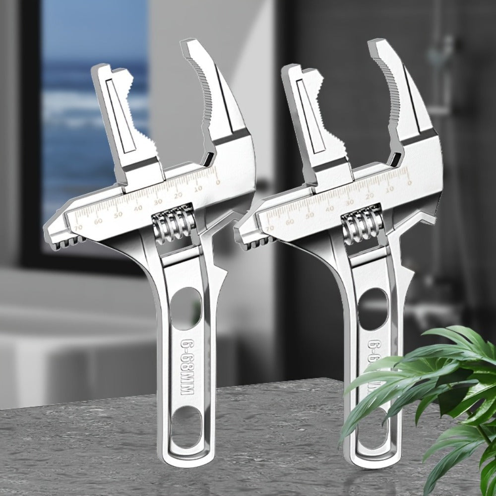 Bathroom Wrench Tool Multifunctional, Adjustable Double-Ended Open-End Wrench for Sink, Faucet, Water Pipe & Heating Repair, Space-Saving Plumbing Hand Tool for Home Bathroom Kitchen