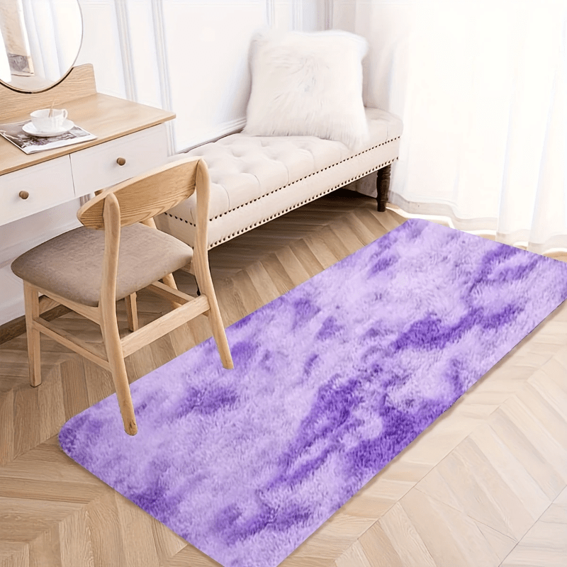 Tie-Dye Knotted Fluffy Mat Super Soft Thickened ¨C Cozy Indoor Area Rug for Living Room, Bedroom & Office, Stylish Floor Covering 15.74x47.24 in ¨C Dark Gray, Light Grey, Pink, White, Purple