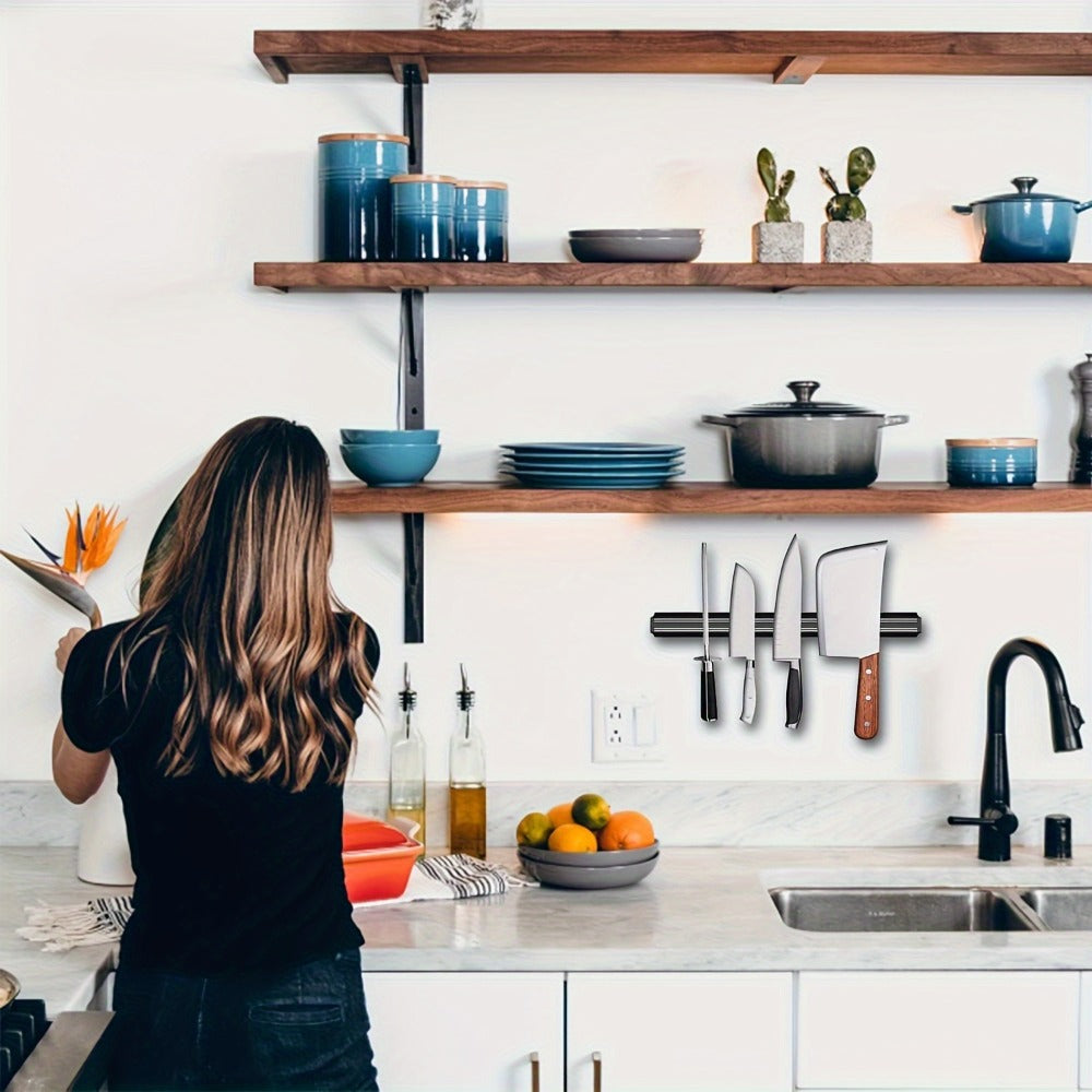 Magnetic Knife Holder Wall Mount 20 Inch - Strong Magnetic Knife Bar Strip for Kitchen, Space-Saving Knife Rack for Knives, Scissors, Tools, Easy Install Kitchen Organizer