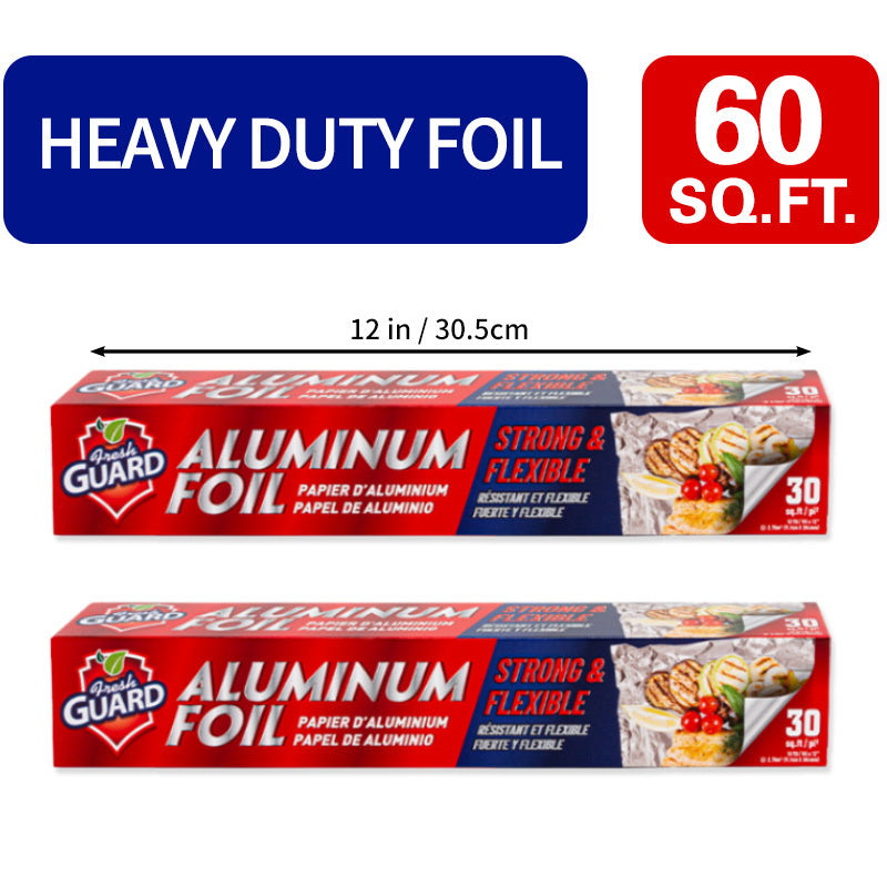 Aluminum Foil Roll 12 Inch Wide for Restaurant Food Wrapping Burritos Hot Dogs Sandwiches 60-240 SqFt